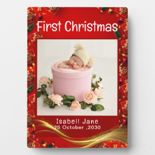 My Very First Christmas Personalized Name Photo Plaque