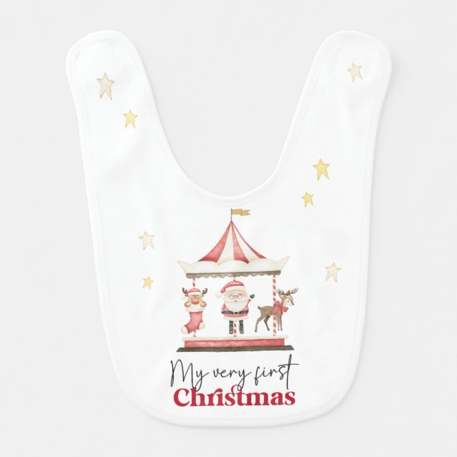 My very first Christmas Santa Baby Bib (Front)
