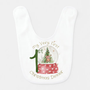 My Very First Christmas Snow Globe 1st Christmas Baby Bib
