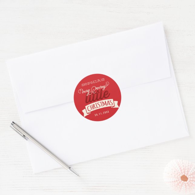 My Very Merry Little Christmas Baby 1st Christmas Classic Round Sticker (Envelope)