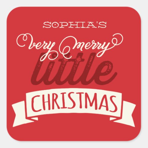 My Very Merry Little Christmas Baby 1st Christmas Square Sticker