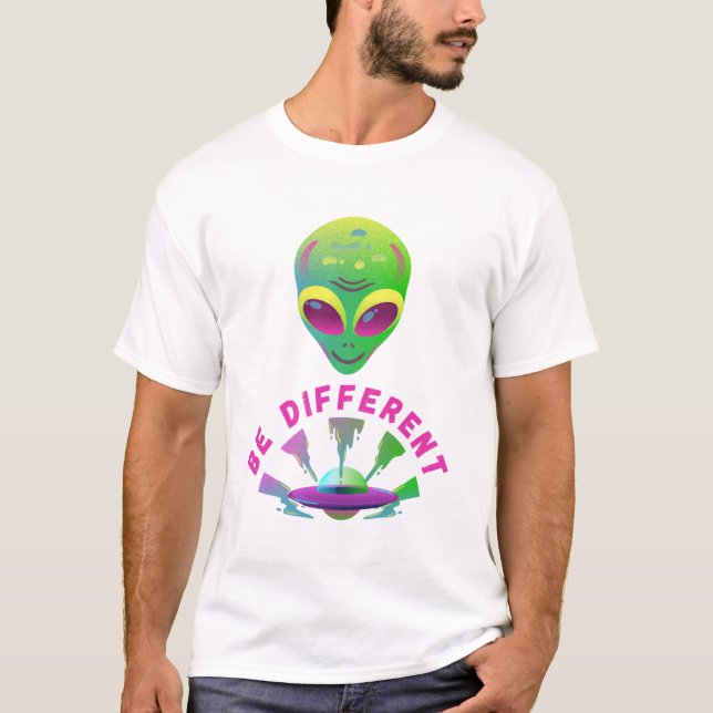 My Vibe Be Different – Alien & Spaceship Design T-Shirt (Front)