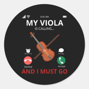 My Viola Is Calling Classic Round Sticker