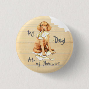 My Vizsla Ate my Homework Pinback Button