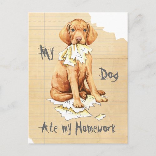 My Vizsla Ate my Homework Postcard