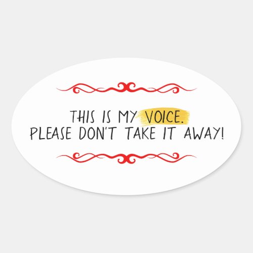 My Voice AAC Oval Sticker