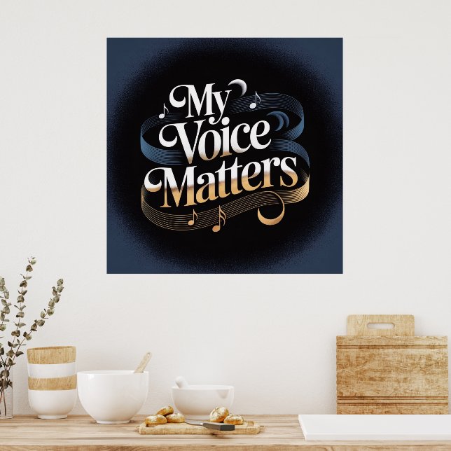 My Voice Matters: A Golden Affirmation Poster (Kitchen)