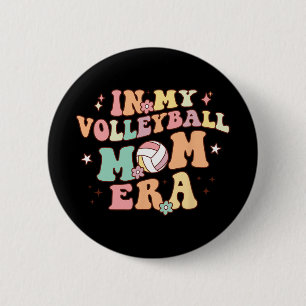 My Volleyball Mom Era Game Day Cute Retro Volleyba Button