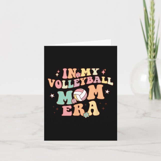 My Volleyball Mom Era Game Day Cute Retro Volleyba Card (Front)