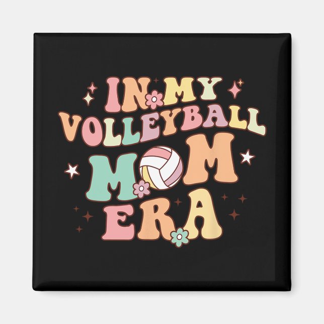 My Volleyball Mom Era Game Day Cute Retro Volleyba Magnet (Front)
