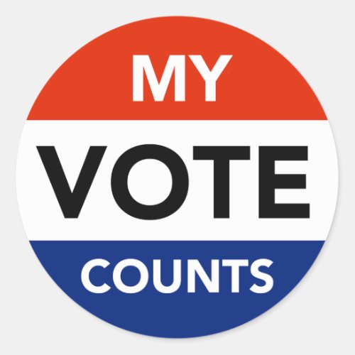 My Vote Counts Classic Round Sticker