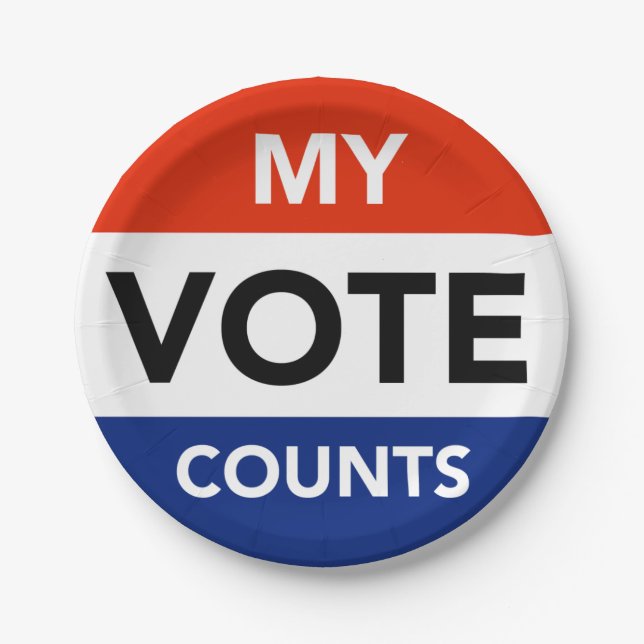 My Vote Counts Paper Plates (Front)