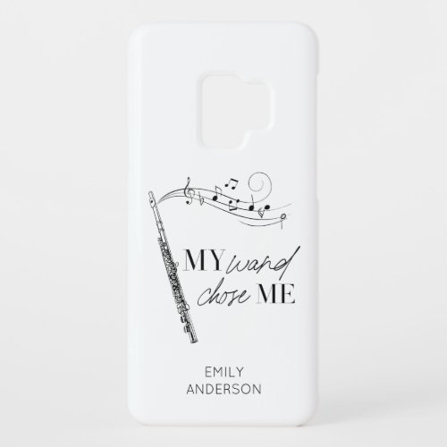 My Wand Chose Me Flute Black  White Quote Case_Mate Samsung Galaxy S9 Case