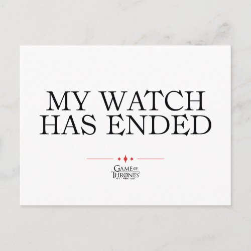 My Watch Has Ended Postcard