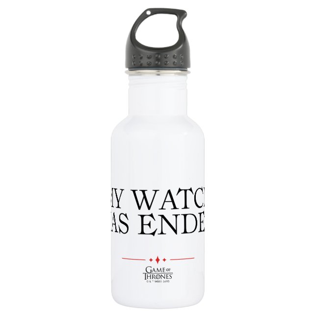 My Watch Has Ended Stainless Steel Water Bottle (Front)
