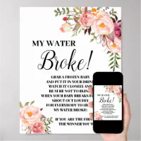 My Waters Broke Baby Shower Game - Rainbow Printable Baby Games