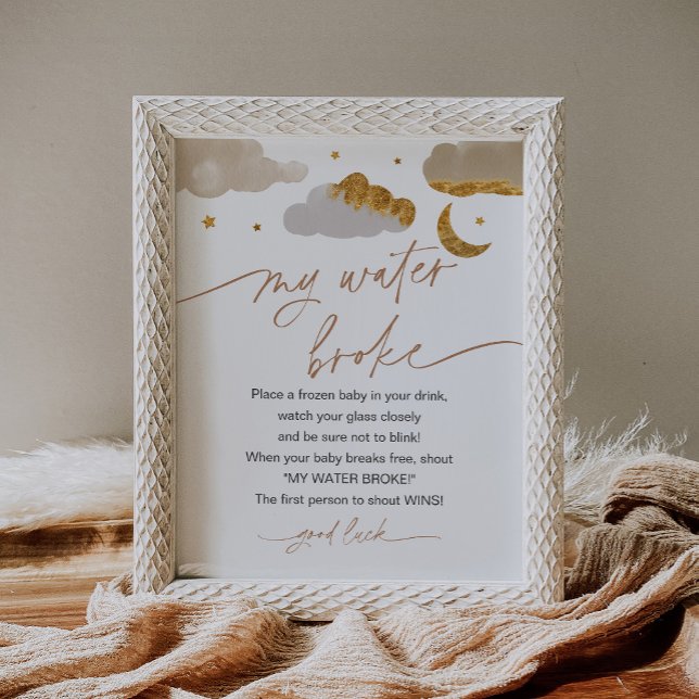 My Water Broke Twinkle Star Baby Shower Game Sign (Creator Uploaded)