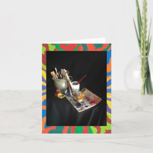 My Watercolor Palette of the primary colors Card