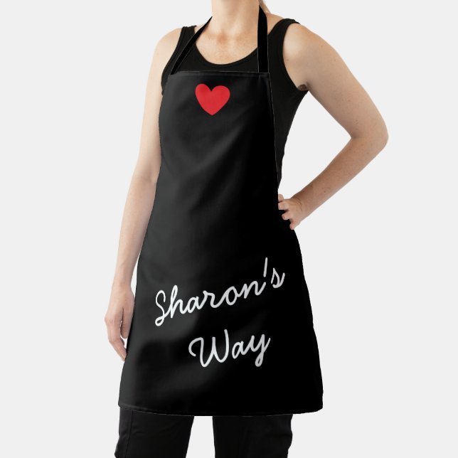 My Way:  Black & White with Heart -  Apron (Insitu)