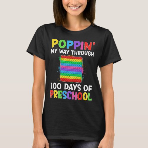 My Way Through 100 Days Of Preschool Boys Girls Ki T_Shirt