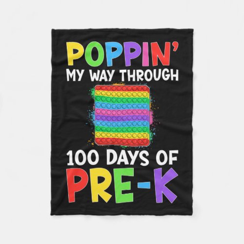 My Way Through 100 Days Of School Pre_k Boy Girl K Fleece Blanket