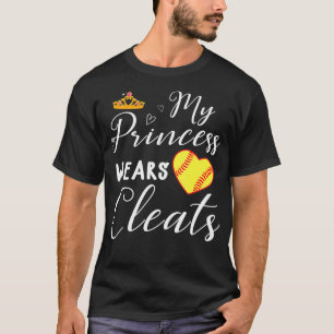 My Wears Cleats Softball Gift for Mom Dad Baseball T-Shirt