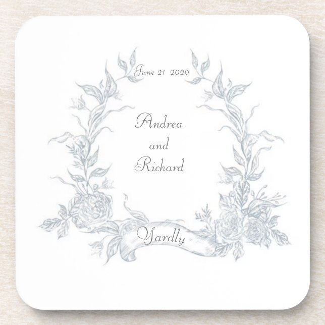 My Wedding Garden Plastic Wedding Coaster Favors (Front)