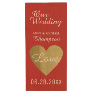 my wedding moments special photos, red wood USB flash drive