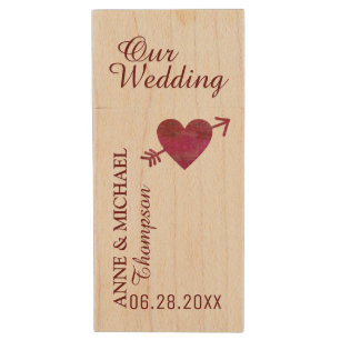 My Wedding photos / love memories Wood Flash Drive