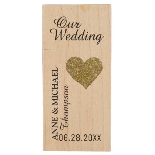 my wedding photos, love memories wood USB flash drive