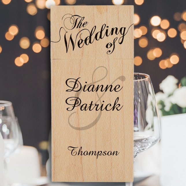 My Wedding Photos, Monogram Wood Flash Drive (Creator Uploaded)