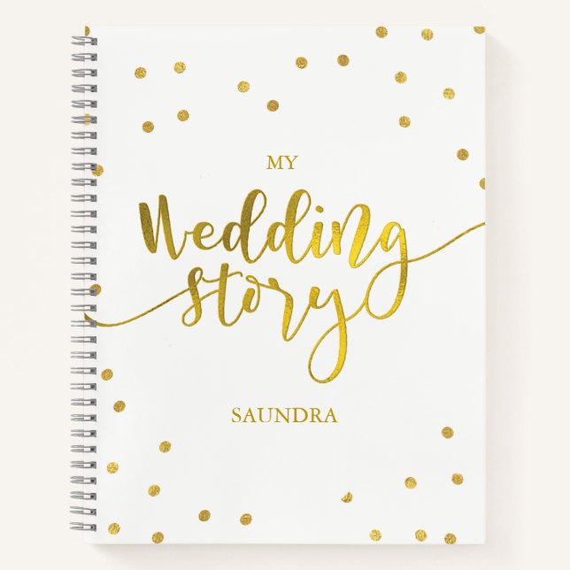 My Wedding Story Gold Dots Future Mrs Bridal Gift Notebook (Front)