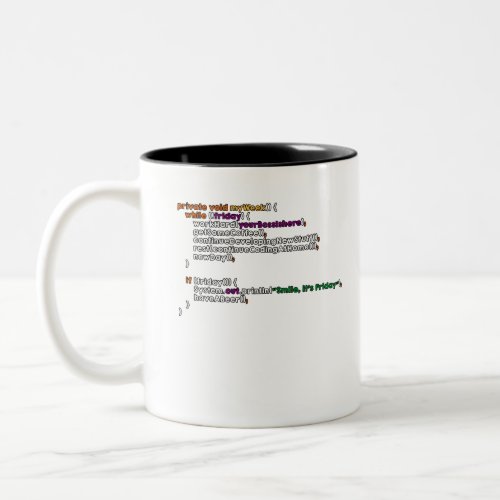 My Week Algorythm Two_Tone Coffee Mug