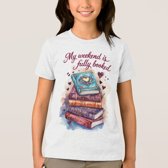 My weekend is fully booked Tri-Blend shirt (Front)