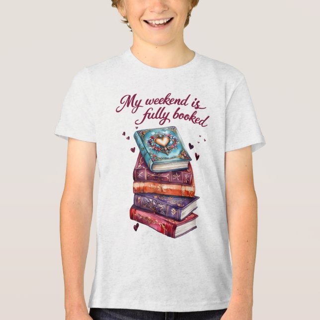 My weekend is fully booked Tri-Blend shirt (Front)