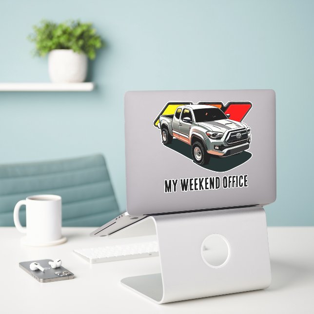 My Weekend Office Tacoma Off-Road Pickup  Sticker (Laptop On Desk)