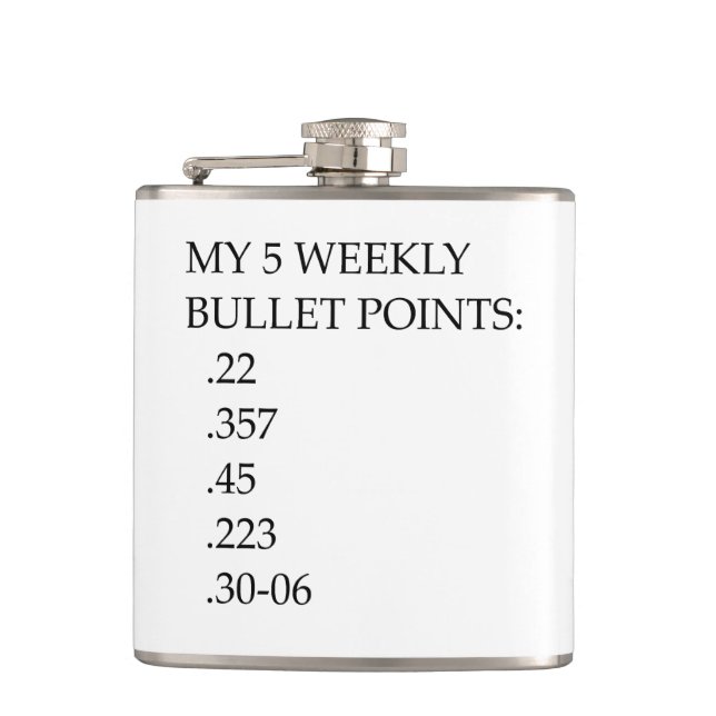 My weekly bullet points make me want to drink flask (Front)