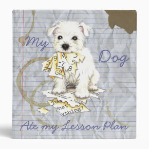 My Westie Ate My Lesson Plan 3 Ring Binder