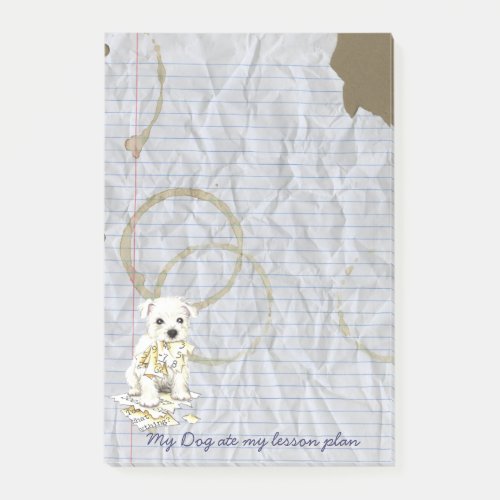 My Westie Ate my Lesson Plan Post_it Notes