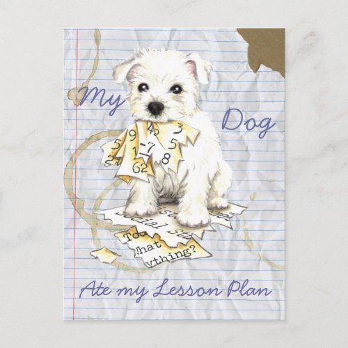 My Westie Ate My Lesson Plan Postcard