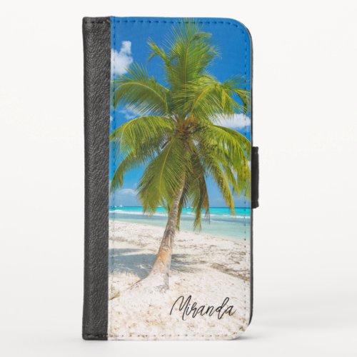 My White Beach Tropical Photo iPhone X Wallet Case