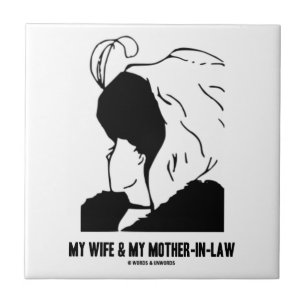 My Wife and My Mother-In-Law (Optical Illusion) Ceramic Tile