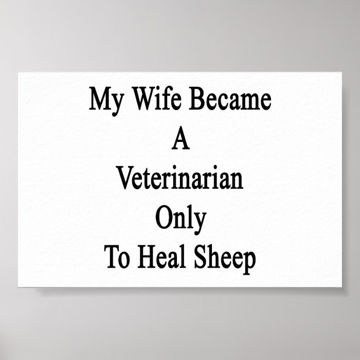 My Wife Became A Veterinarian Only To Heal Sheep Poster