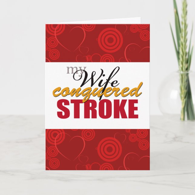 My Wife Conquered Stroke Thank You Card (Front)
