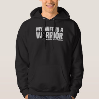 My Wife is a Warrior Black Ribbon Melanoma Cancer  Hoodie