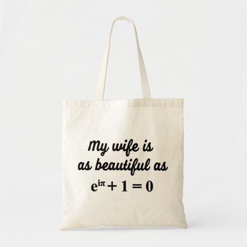 My wife is as beautiful as Eulers Identity bag