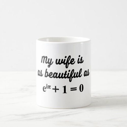 My wife is as beautiful as Eulers Identity mug