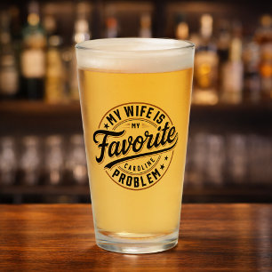 My Wife Is My Favorite Problem Custom Name Glass