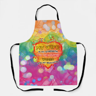 My Wife Is My Strength Magnet Keychain Case-Mate i Apron