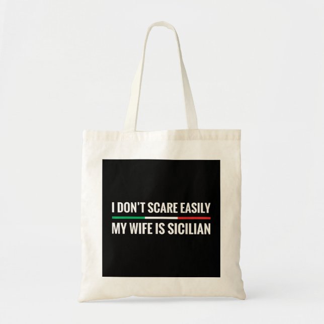 My Wife is Sicilian Funny Italian American Sicily  Tote Bag (Front)
